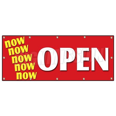 Signmission NOW OPEN BANNER SIGN grand opening new store for business shop sale B-120 Now Open